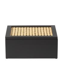 Caja con tejido vienés Carina, Caja: tablero de fibras de dens, Negro, An 23 x F 10 cm
