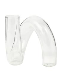 Handgefertigte Vase Zaida, Glas, Transparent, B 11 x H 12 cm