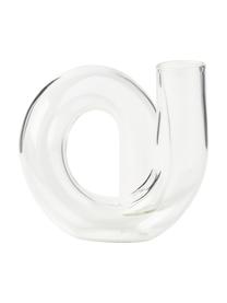 Handgefertigte Vase Zaida, Glas, Transparent, B 11 x H 12 cm