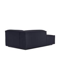 Modulo angolare Lennon, Rivestimento: 100% poliestere Con 115.0, Struttura: legno di pino massiccio, , Piedini: plastica, Tessuto blu scuro, Larg. 119 x Prof. 180 cm, angolo a sinistra