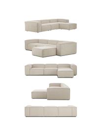 Sofá rinconera modular de pana Lennon (4 plazas), Tapizado: pana (92% poliéster, 8% p, Estructura: madera de pino maciza, ma, Patas: plástico, Pana beige, An 327 x F 207 cm