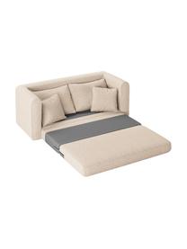 Canapé convertible 2 places Lido, Tissu beige clair, larg. 158 x prof. 69 cm
