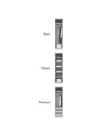 Modulaire draaideurkast Charlotte in grijs, 50 cm breed, diverse varianten, Frame: met melamine beklede spaa, Grijs, Basis interieur, hoogte 200 cm