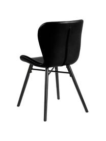 Chaises en cuir synthétique rembourrées Batilda, 2 pièces, Cuir synthétique noir, noir, larg. 47 x prof. 53 cm