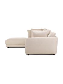 Modulares Sofa Jasmin (3-Sitzer) mit Hocker in Beige, Bezug: 85% Polyester, 15% Nylon , Gestell: Massives Fichtenholz FSC-, Füße: Kunststoff, Webstoff Beige, B 300 x H 84 cm