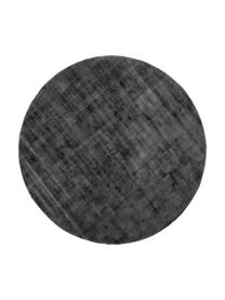 Tappeto rotondo in viscosa color nero-antracite tessuto a mano Jane, Retro: 100% cotone, Antracite, Ø 150 cm (taglia M)