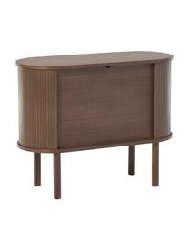 Kleines Sideboard Calary mit geriffelter Front, Korpus: Mitteldichte Holzfaserpla, Beine: Massives Eichenholz, FSC-, Walnussholz-Optik, B 95 x H 77 cm
