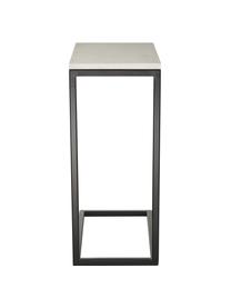 Stolik pomocniczy z marmuru Celow, Blat: marmur, Stelaż: metal malowany proszkowo, Biały marmur, czarny, S 45 x W 62 cm