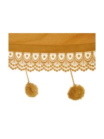 Amaca in cotone con pompon Holly, Cotone, Giallo senape, bianco latteo, Larg. 90 x Lung. 250