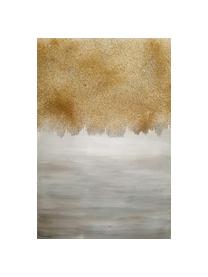Canvasdoek Sandy Abstract, Grijstinten, goudkleurig, B 84 x H 120 cm