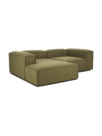 Sofá rinconera modular Lennon, Tapizado: 100% poliéster Alta resis, Estructura: madera de pino maciza, ma, Patas: plástico, Tejido verde, An 238 x F 180 cm, chaise longue derecha