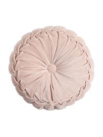 Okrągła poduszka z aksamitu z wypełnieniem Kanan, Tapicerka: 100% aksamit bawełniany, Pudroworóżowy, Ø 40 cm