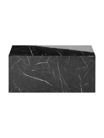 Table basse aspect marbre Lesley, Panneau en fibres de bois à densité moyenne (MDF), enduit feuille mélaminée, Noir, aspect marbre, brillant, larg. 90 x prof. 50 cm