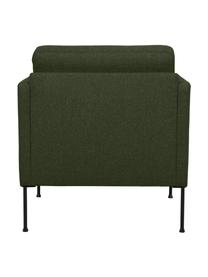 Sillón Fluente, Tapizado: 100% poliéster Alta resis, Estructura: madera de pino maciza, Patas: metal con pintura en polv, Tejido verde oscuro, An 74 x F 85 cm