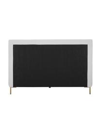 Letto imbottito Peace, Rivestimento: poliestere (tessuto testu, Piedini: metallo verniciato a polv, Tessuto grigio chiaro, Larg. 180 x Lung. 200 cm