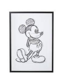 Gerahmter Digitaldruck Mickey, Bild: Digitaldruck, Rahmen: Kunststoff, Front: Glas, Weiß, Schwarz, B 50 x H 70 cm