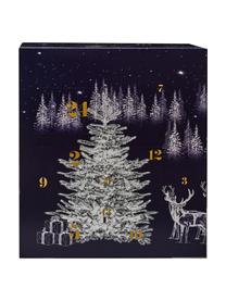 Westwing Adventskalender, Doos: papier, Donkerblauw, wit, goudkleurig, B 60 x H 54 cm