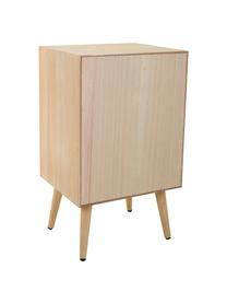 Mesilla de noche de madera Cayetana Shelfy, Estructura: tablero de fibras de dens, Patas: madera de bambú pintada, Madera, An 42 x Al 71 cm