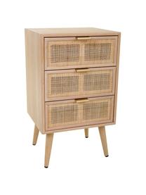 Mesilla de noche de madera Cayetana Shelfy, Estructura: tablero de fibras de dens, Patas: madera de bambú pintada, Madera, An 42 x Al 71 cm