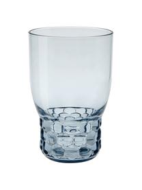 Sklenice se strukturálním vzorem Jellies, 4 ks, Umělá hmota, Světle modrá, transparentní, Ø 9 x V 13 cm, 460 ml