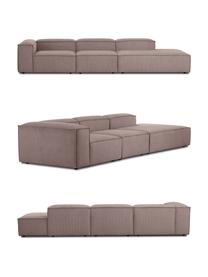 Modulaire XL chaise longue Lennon van corduroy, Bekleding: corduroy (92% polyester, , Frame: massief grenenhout, multi, Poten: kunststof De poten bevind, Corduroy bruin, B 357 x D 119 cm, rugleuning rechts