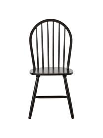 Windsor houten stoelen Milas in zwart, 2 stuks, Gelakt rubberhout, Zwart, B 46 x D 51 cm