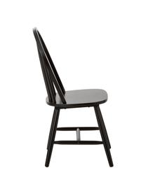 Dřevěné židle ve windsorském stylu Megan, 2 ks, Lakované kaučukové dřevo, Černá, Š 46 cm, H 51 cm
