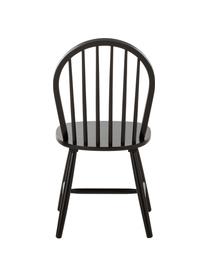 Chaise en bois style Windsor Megan, 2 pièces, Bois d'hévéa, laqué, Noir, larg. 46 x prof. 51 cm