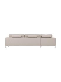 Ecksofa Cucita (4-Sitzer) mit Metall-Füßen, Bezug: Webstoff (100% Polyester), Gestell: Massives Kiefernholz, FSC, Füße: Metall, lackiert, Webstoff Beige, B 302 x T 163 cm, Eckteil links