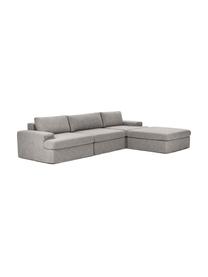 Divano componibile 4 posti Russell, Rivestimento: 100% cotone Con 50.000 ci, Struttura: legno di pino massiccio c, Piedini: materiale sintetico, Tessuto grigio, Larg. 309 x Alt. 77 cm