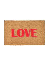Fußmatte Love, Oberseite: Kokosfaser, Unterseite: Vinyl, Beige, Rot, B 45 x L 75 cm