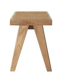 Banco con tejido vienés Sissi, Estructura: madera de roble maciza, Asiento: ratán, Ratán, madera de roble clara, An 110 x Al 48 cm