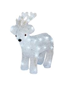 Batteriebetriebenes LED Leuchtobjekt Deer H 31 cm, Kunststoff, Weiß, Schwarz, B 30 x H 31 cm