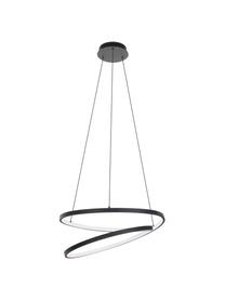 LED hanglamp Ruotale, Lampenkap: gecoat metaal, Diffuser: kunststof, Baldakijn: gecoat metaal, Zwart, wit, Ø 55 x H 150 cm