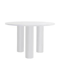 Tavolo rotondo bianco Colette, Ø 120 cm, Pannello di fibra a media densità (MDF) rivestito, Bianco, Ø 120 x Alt. 72 cm