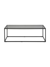Mesa de centro Maya, tablero de vidrio, Tablero: vidrio laminado, Estructura: metal con pintura en polv, Negro, transparente, negro, An 110 x F 50 cm