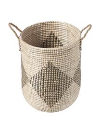 Kosz do przechowywania z pokrywką Lira, Trawa morska, Beżowy, czarny, biały, Ø 40 x W 62 cm