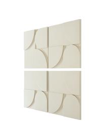 Lot de sculptures murales Massimo, 4 élém., MDF (panneau en fibres de bois à densité moyenne), Beige, larg. 80 x haut. 80 cm