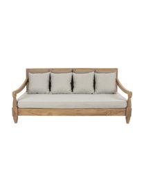 Sofa ogrodowa z drewna tekowego Bali (4-osobowa), Tapicerka: 100% poliester odporny na, Drewno tekowe, beżowy, S 190 x G 112 cm