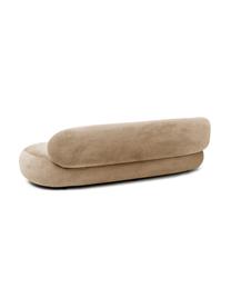 Niervormige bank Alba (3-zits), Bekleding: 97% polyester, 3% nylon M, Frame: massief sparrenhout, FSC-, Poten: kunststof, Geweven stof zandkleurig, B 235 x D 114 cm, rugleuning links