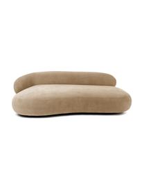 Niervormige bank Alba (3-zits), Bekleding: 97% polyester, 3% nylon M, Frame: massief sparrenhout, FSC-, Poten: kunststof, Geweven stof zandkleurig, B 235 x D 114 cm, rugleuning links