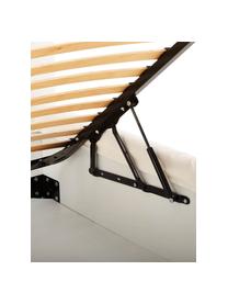Polsterbett Feather mit Stauraum, Bezug: Polyester (Strukturstoff), Korpus: Massives Kiefernholz und , Webstoff Beige, B 160 x L 200 cm