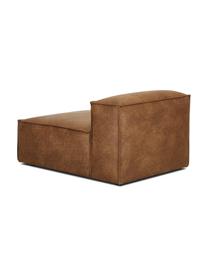 Chauffeuse pour canapé modulable en cuir recyclé Lennon, Cuir brun, larg. 89 x prof. 119 cm
