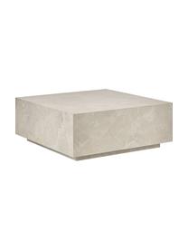 Couchtisch Lesley in Travertinoptik, Mitteldichte Holzfaserplatte (MDF), mit Melaminfolie überzogen, Travertin-Optik Beige, matt, B 90 x T 90 cm