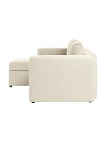 Sofa rozkładana z miejscem do przechowywania Noah (3-osobowa), Tapicerka: poliester Dzięki tkaninie, Nogi: tworzywo sztuczne, Beżowa tkanina, S 269 x G 160 cm, lewostronna