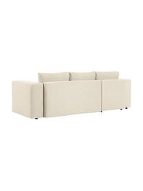 Sofa rozkładana z miejscem do przechowywania Noah (3-osobowa), Tapicerka: poliester Dzięki tkaninie, Nogi: tworzywo sztuczne, Beżowa tkanina, S 269 x G 160 cm, lewostronna