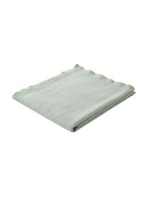 Nappe en lin à motif chevrons Audra, 100 % pur lin, Vert, beige, Pour 6 à 10 pers. (larg. 147 x long. 250 cm)