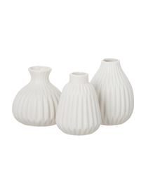 Set de jarrones de porcelana Palo, 3 uds., Porcelana, Blanco, superficie rugosa, no esmaltada, Set de diferentes tamaños