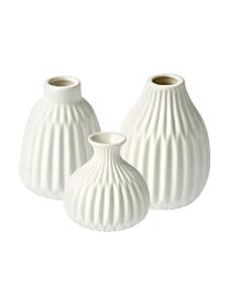 Komplet wazonów z porcelany Palo, 3 elem., Porcelana, Biały, Komplet z różnymi rozmiarami