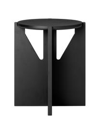 Table d'appoint en bois de chêne Future, Bois de chêne massif, laqué, Noir, Ø 36 x haut. 42 cm